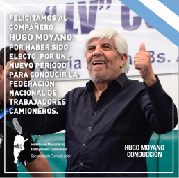 ¡Felicitaciones compañero Hugo Moyano!