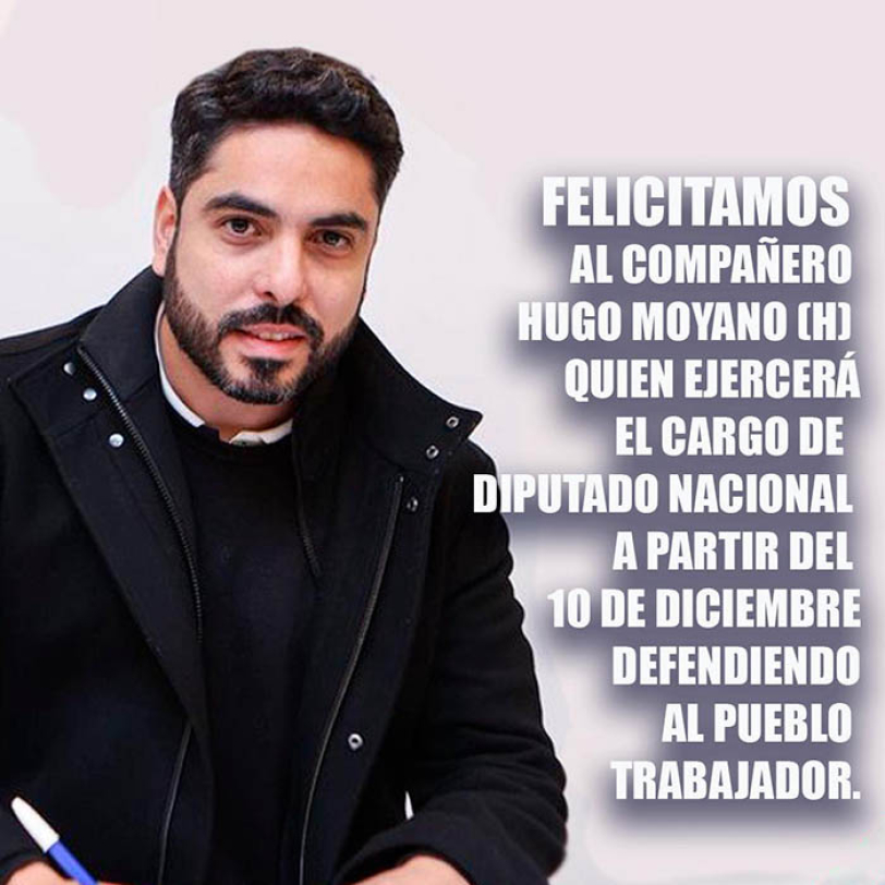 Felicitamos al compañero Hugo Moyano (h)