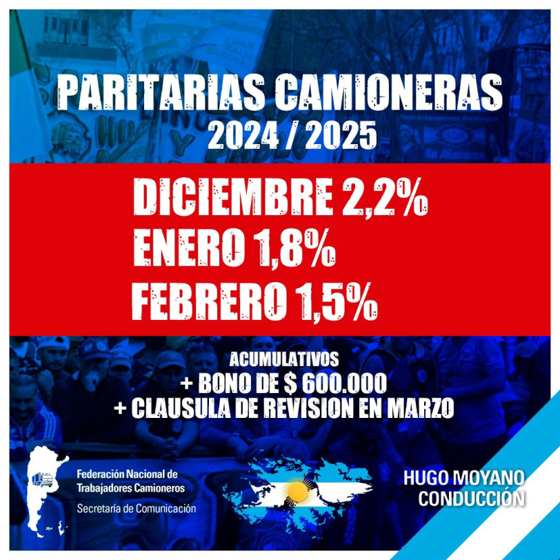 Paritarias 2024 / 2025 / Camioneros siempre está del lado del Trabajador