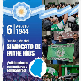 6 de agosto de 1944 Fundaci&oacute;n del Sindicato de Entre R&iacute;os