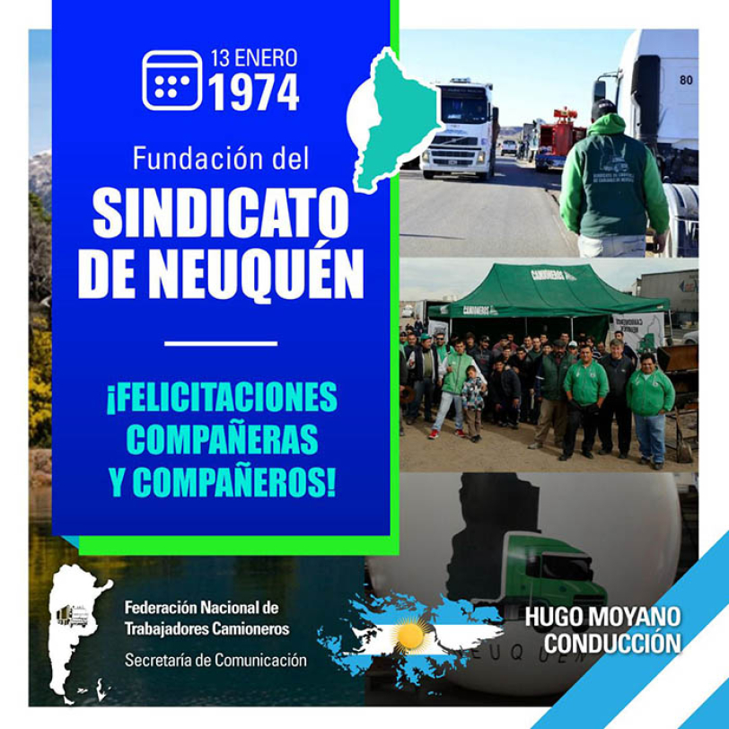 13 de enero Fundación del Sindicato de Neuquén