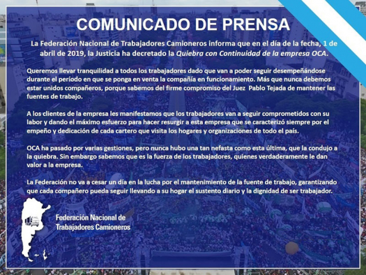 Comunicado de prensa