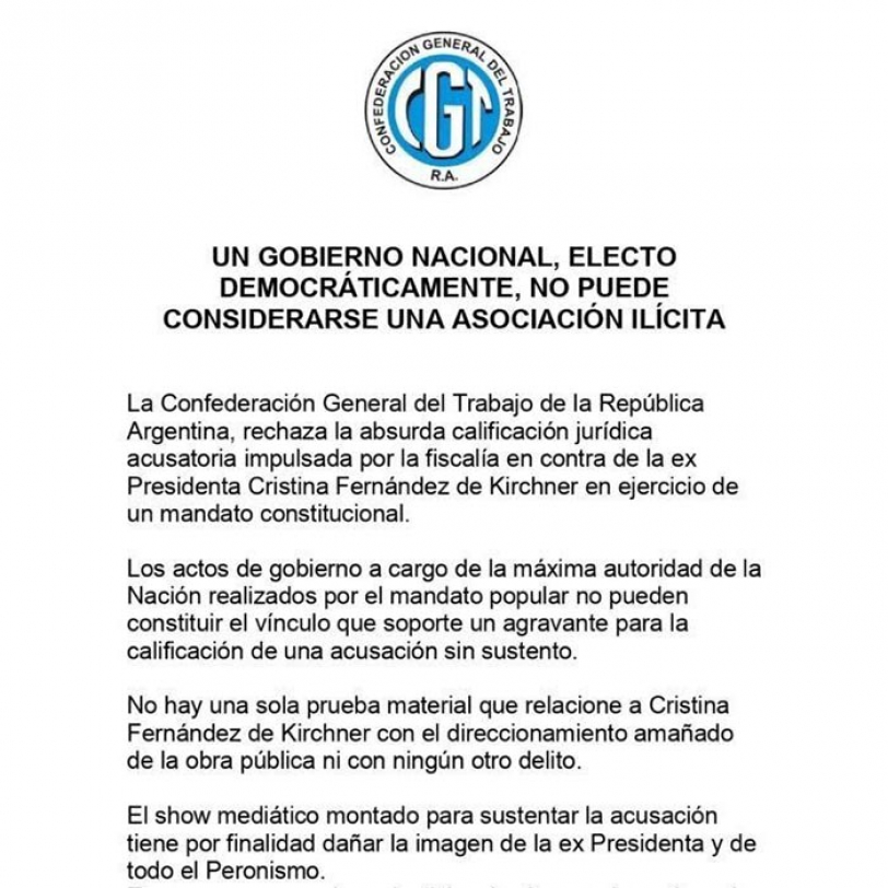 Comunicado de la CGT