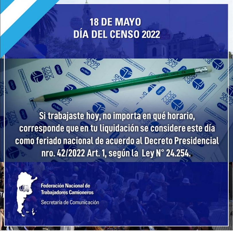 ¿Cómo se liquida el  18 de mayo, día del Censo Nacional?