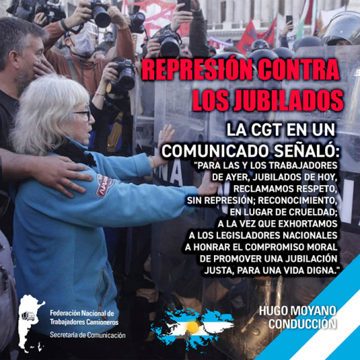 Represión contra los jubilados
