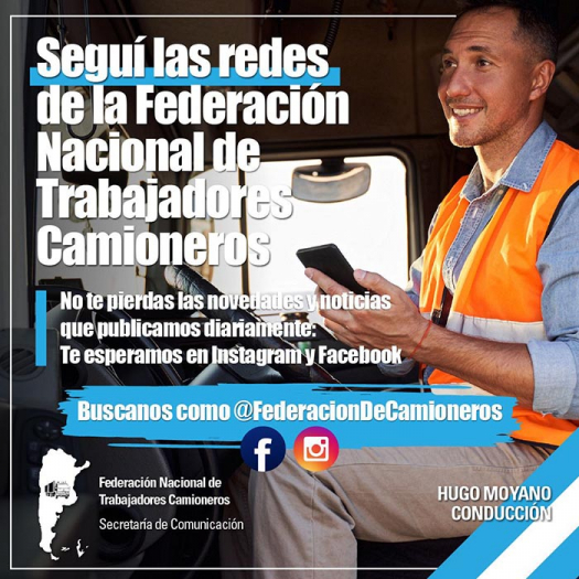 Seguí las redes de la Federación Nacional de Trabajadores Camioneros