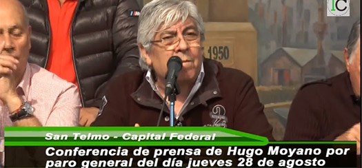 Conferencia de prensa de Hugo Moyano Paro 28/8